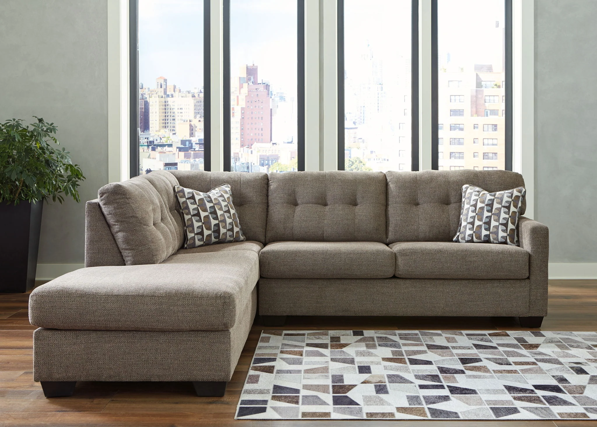 Mahoney - Chocolate - 2-Piece Sleeper Sectional With Laf Corner Chaise - Image 2