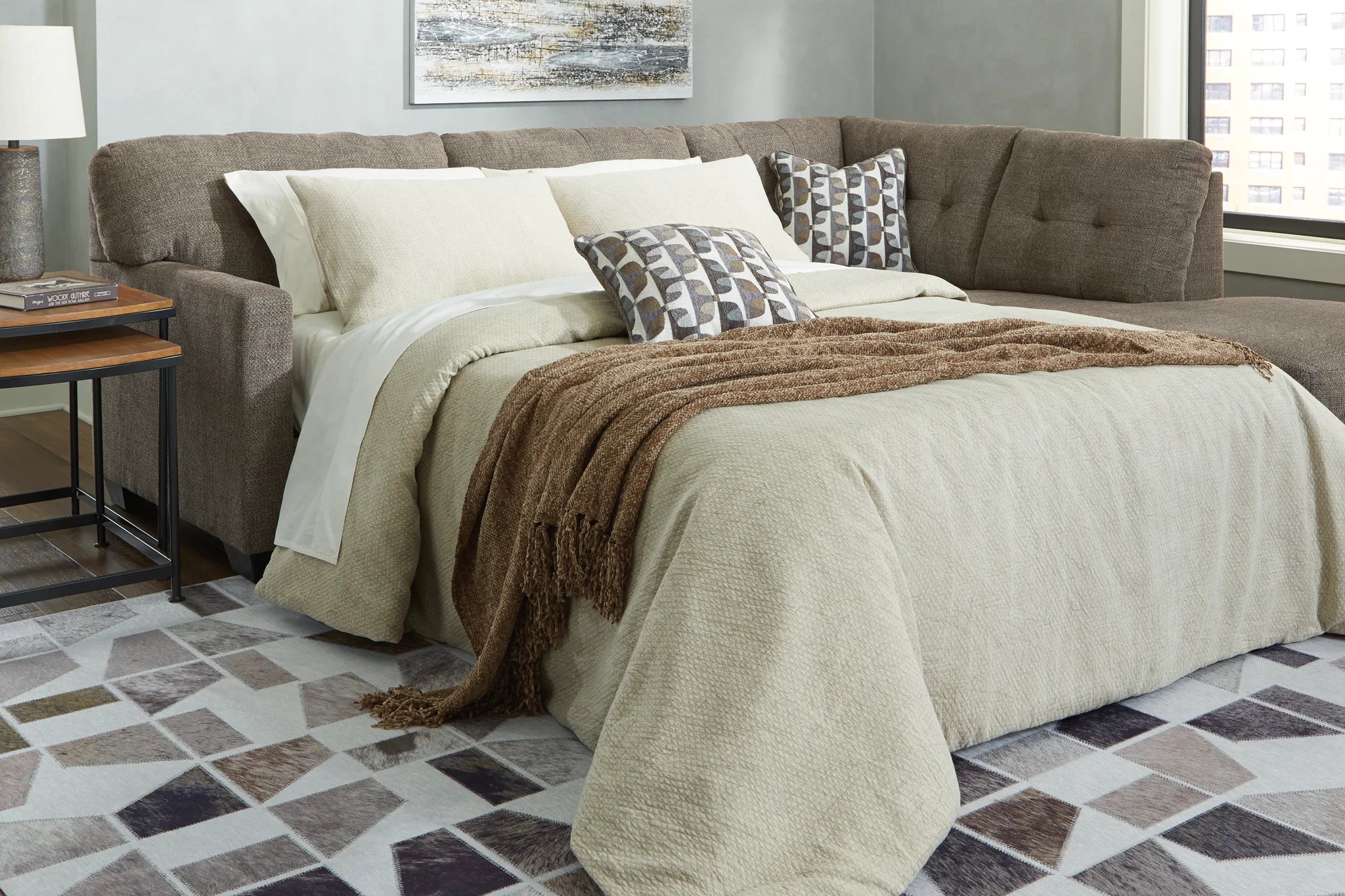 Mahoney - Chocolate - 2-Piece Sleeper Sectional With Raf Corner Chaise - Image 3