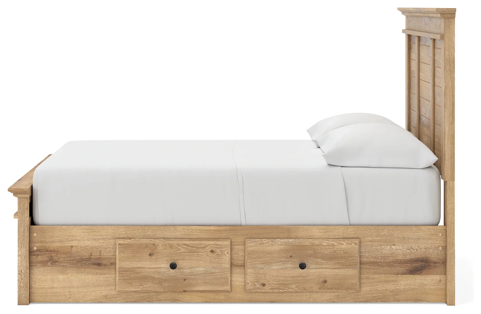 Makidern - Full Panel Storage Bed With 2 Under Bed Storage Units And Storage Footboard - Tan - Image 8