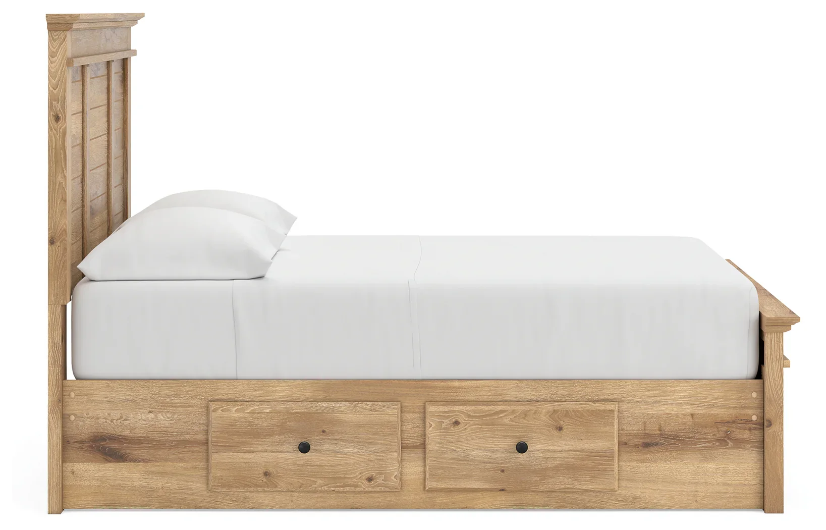 Makidern - Full Panel Storage Bed With 2 Under Bed Storage Units And Storage Footboard - Tan - Image 9