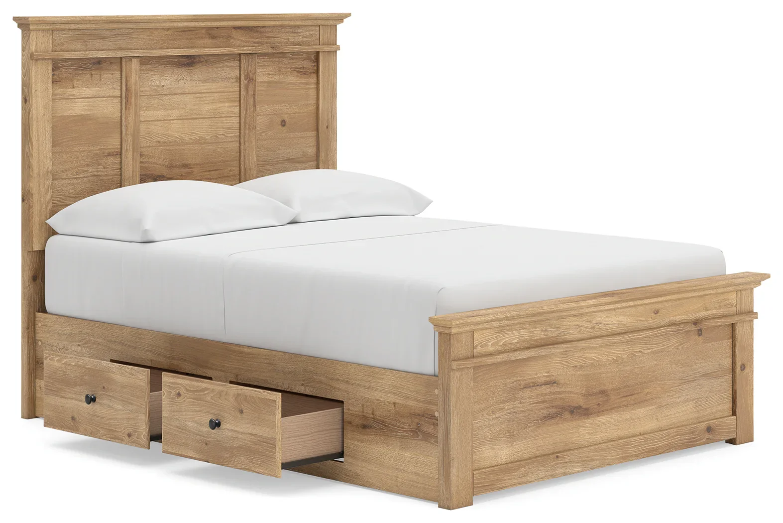 Makidern - Full Panel Storage Bed With 2 Under Bed Storage Units - Tan - Image 5
