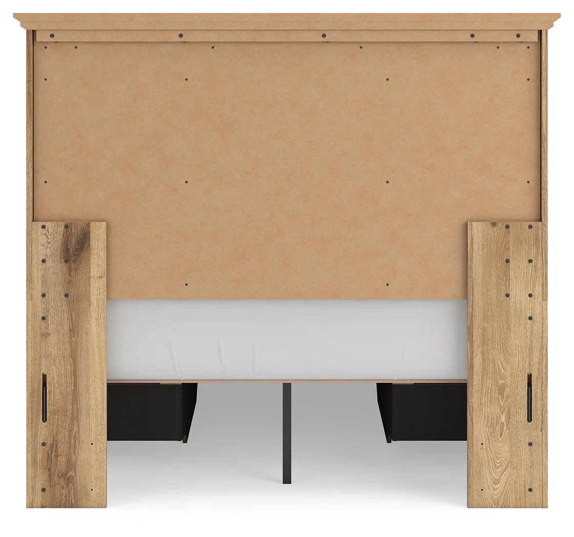Makidern - Full Panel Storage Bed With 2 Under Bed Storage Units - Tan - Image 7