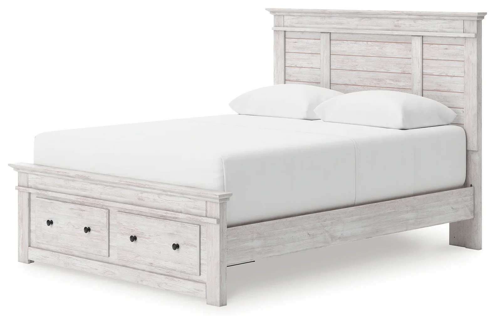Makidern - Queen Panel Storage Bed With Storage Footboard - Whitewash - Image 2