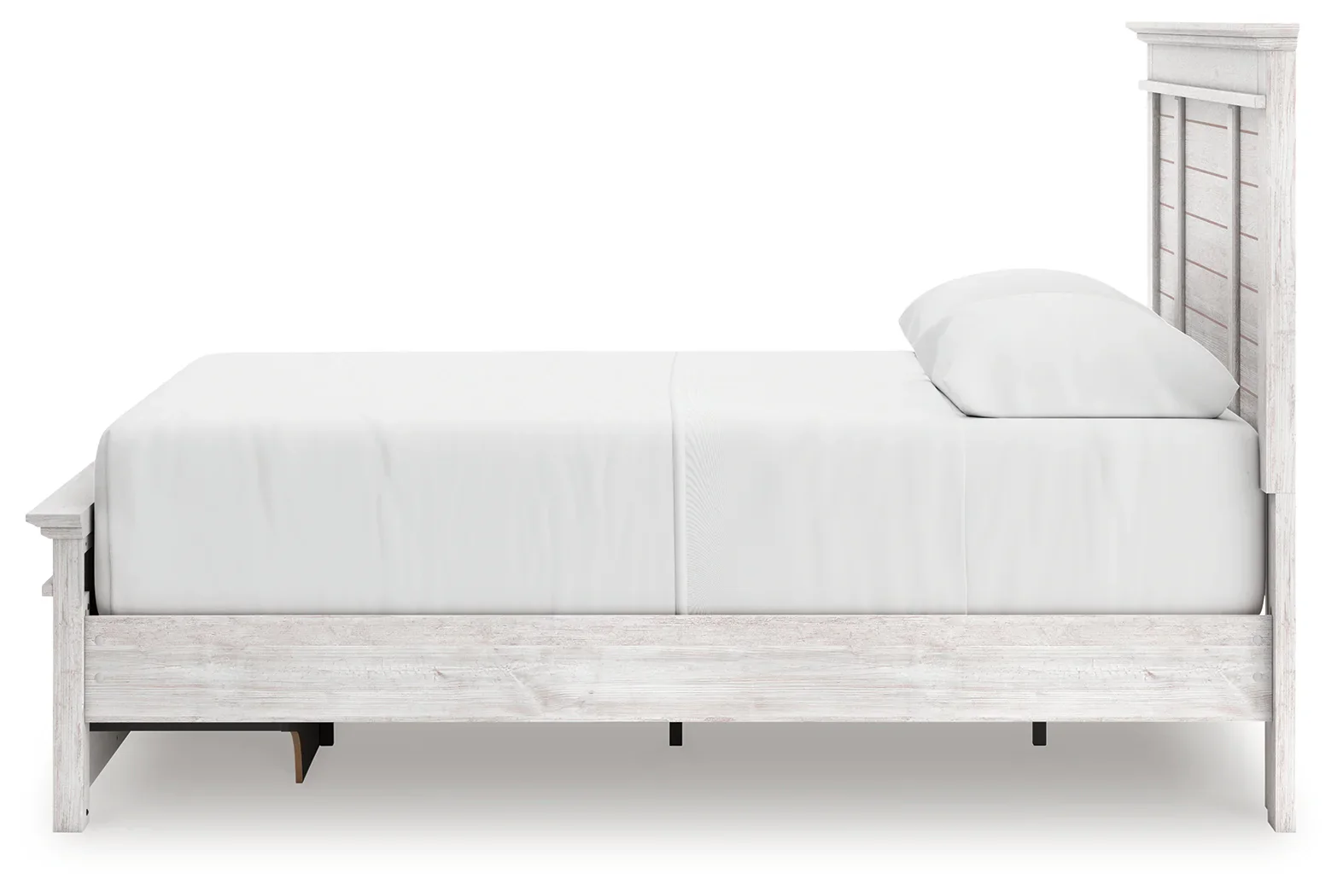 Makidern - Queen Panel Storage Bed With Under Bed Storage Unit And Storage Footboard - Whitewash - Image 6