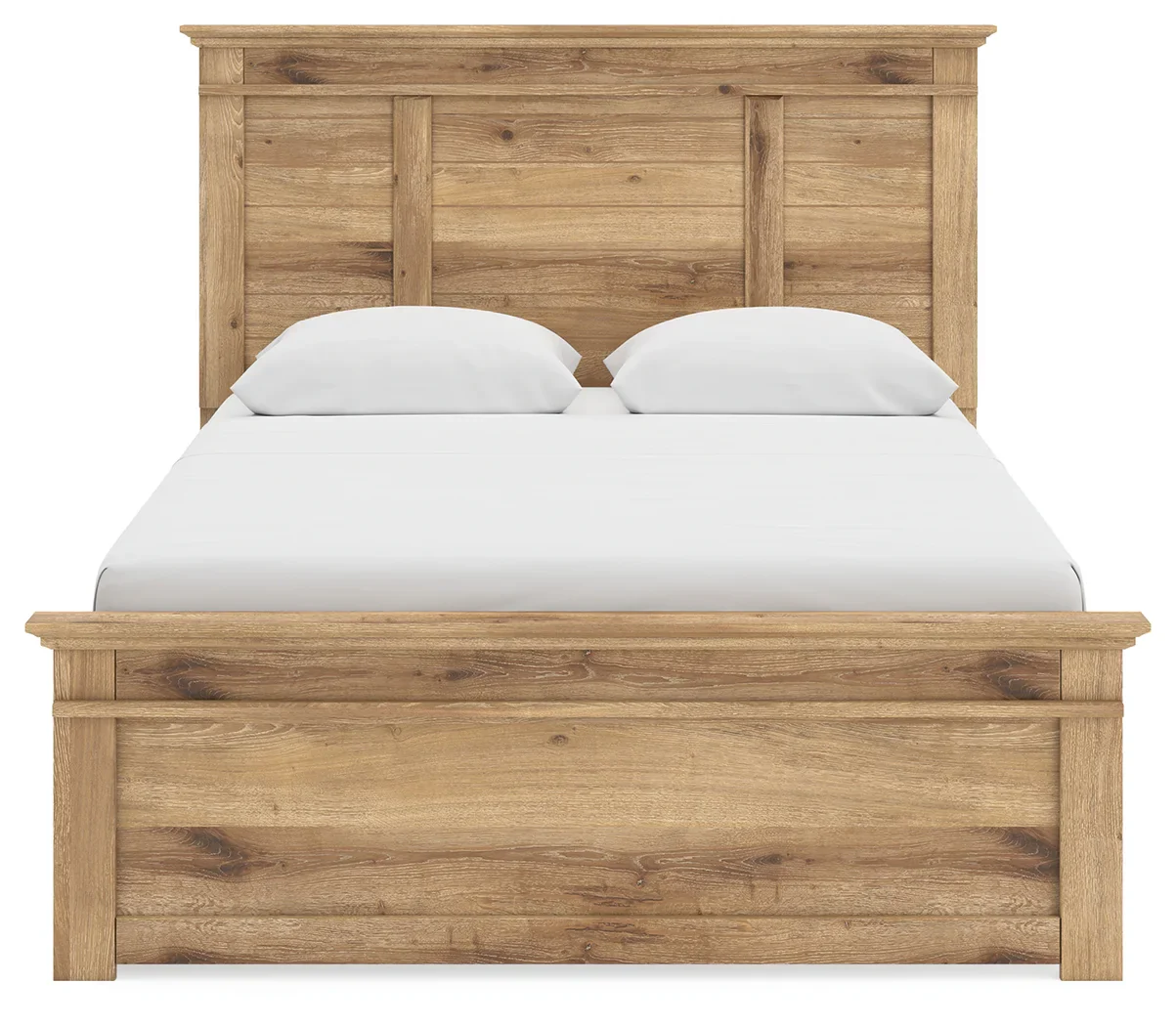 Makidern - Queen Panel Storage Bed With Under Bed Storage Unit - Tan - Image 6