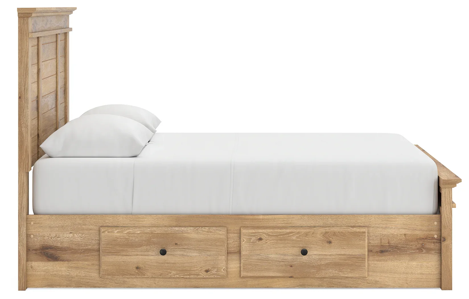 Makidern - Queen Panel Storage Bed With Under Bed Storage Unit - Tan - Image 9