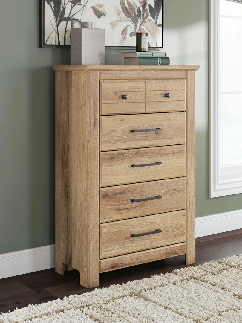 Makidern - Tan - Five Drawer Chest - Image 2