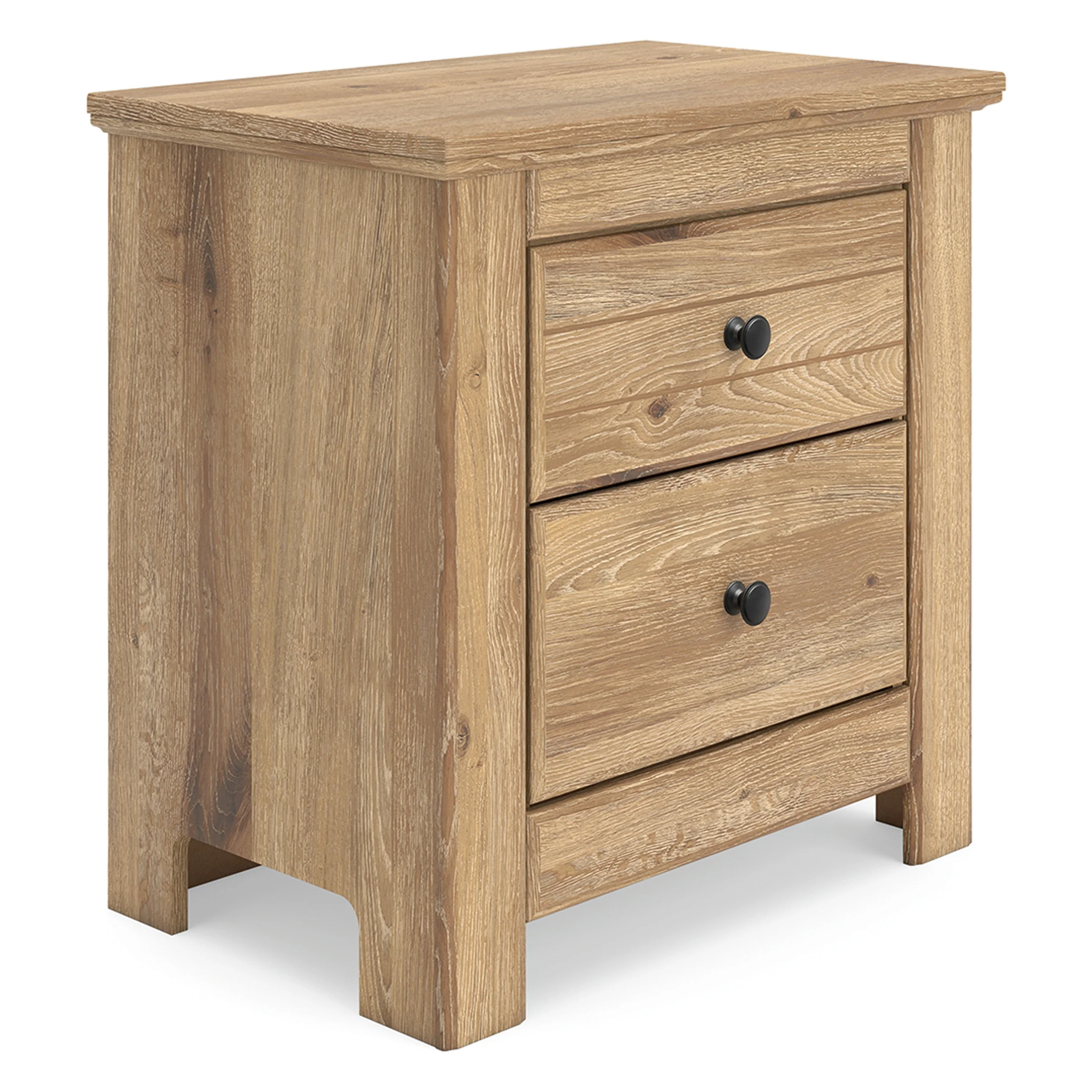 Makidern - Tan - Two Drawer Night Stand