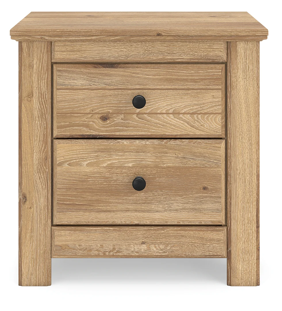 Makidern - Tan - Two Drawer Night Stand - Image 3