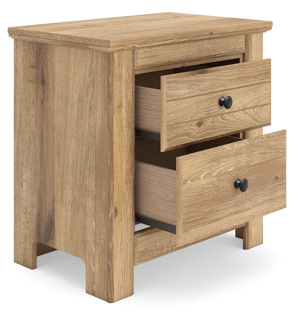 Makidern - Tan - Two Drawer Night Stand - Image 4