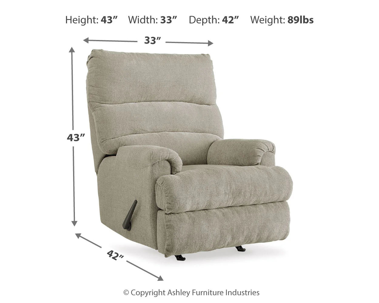 Man - Beige - Rocker Recliner - Image 4