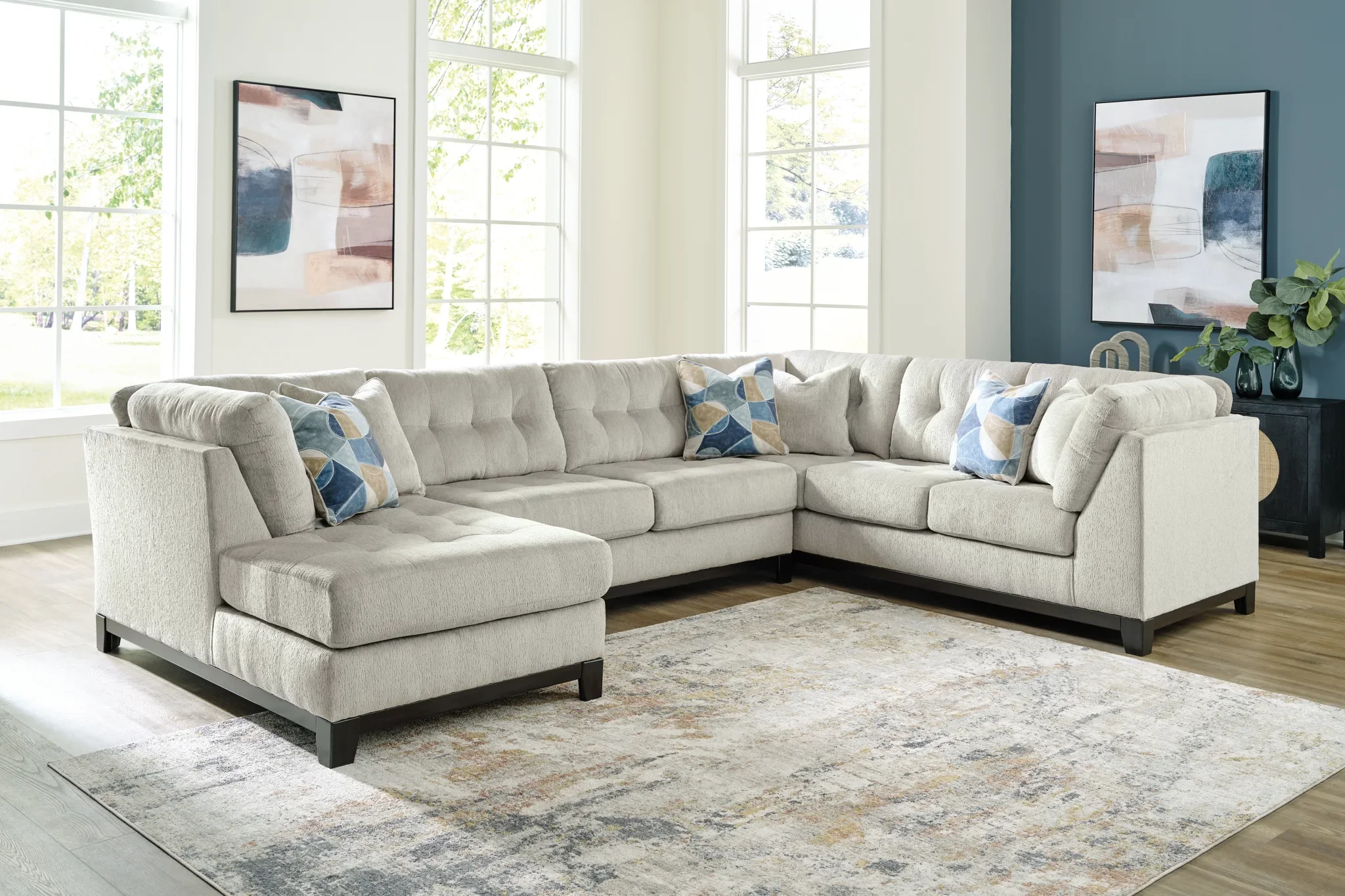 Maxon Place - Stone - 3-Piece Sectional With Laf Corner Chaise - Image 2