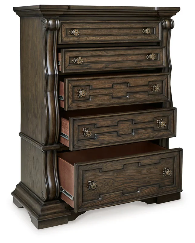 Maylee - Dark Brown - Five Drawer Chest - Image 3