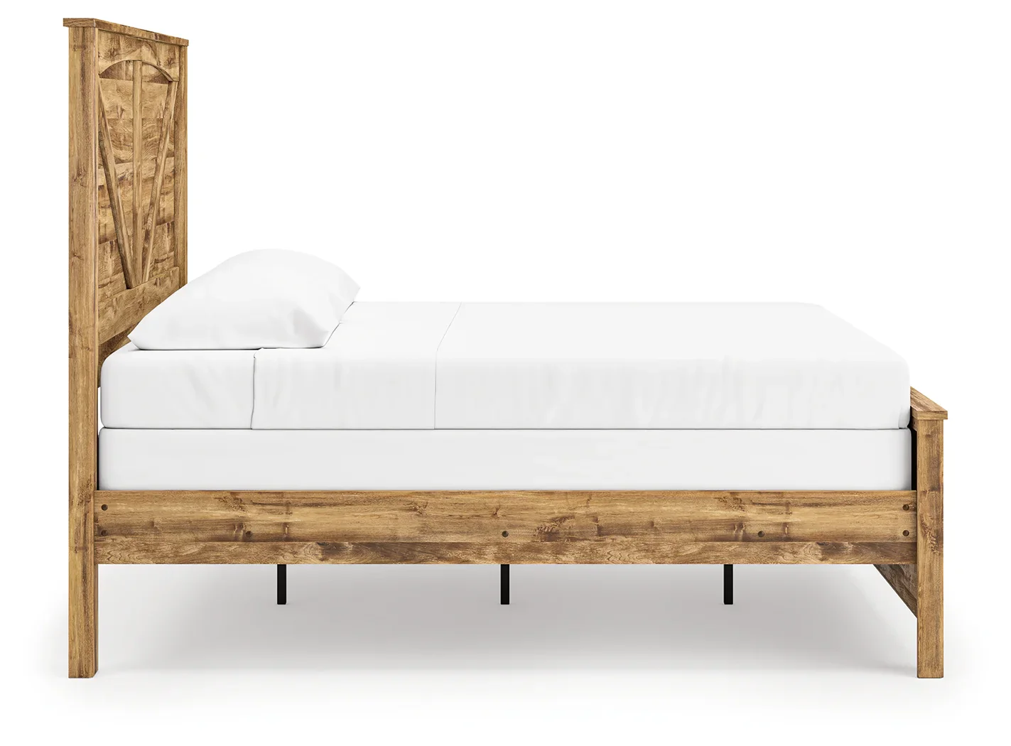 Maystonna - King Crossbuck Panel Bed - Brown - Image 8