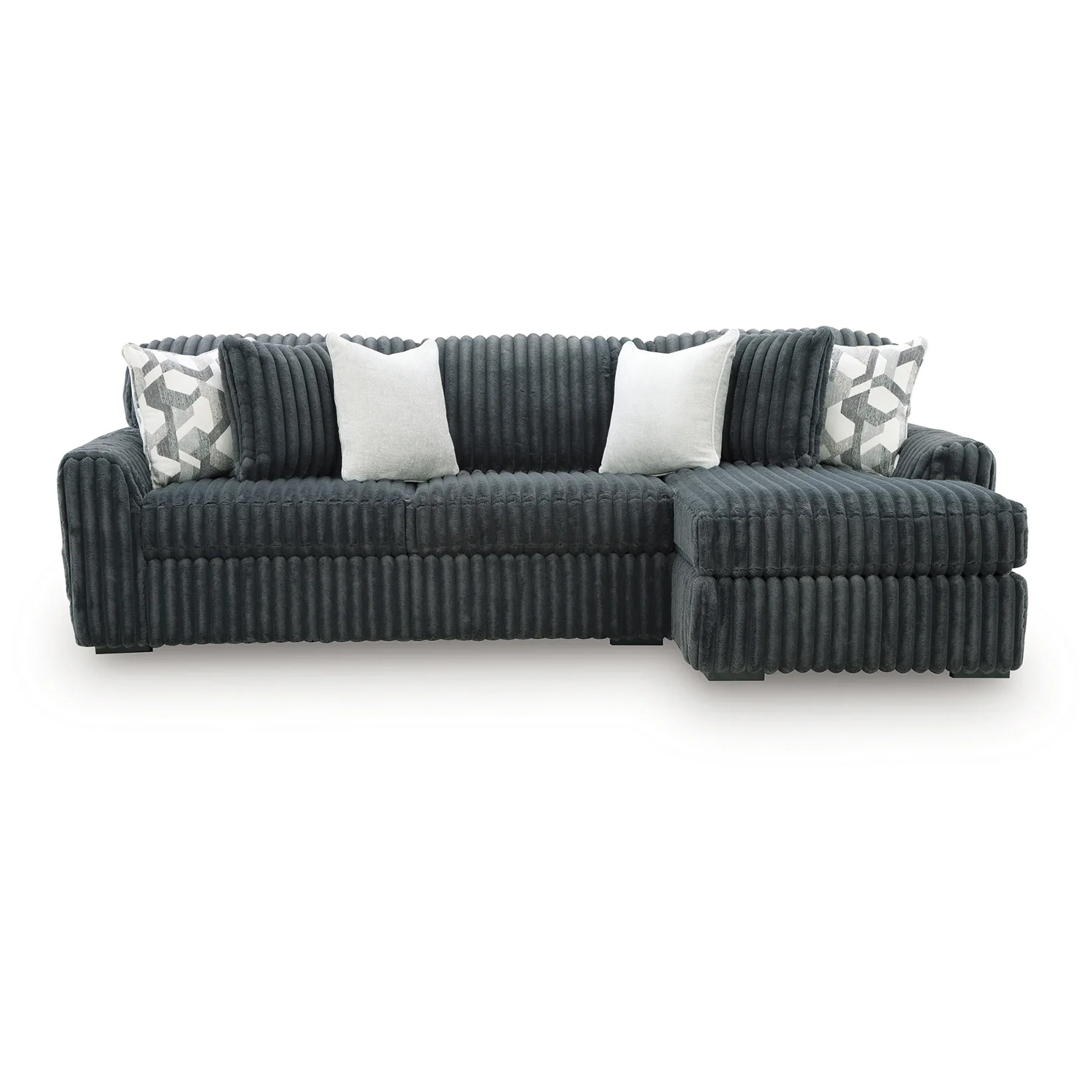 Midnight-Madness - 2-Piece Sectional Sofa With RAF Corner Chaise - Gunmetal