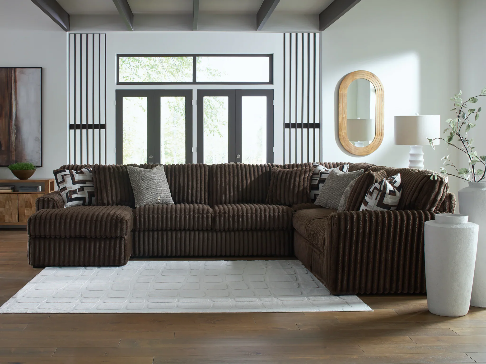 Midnight-Madness - Chocolate - 4-Piece Sectional With LAF Corner Chaise - Image 2