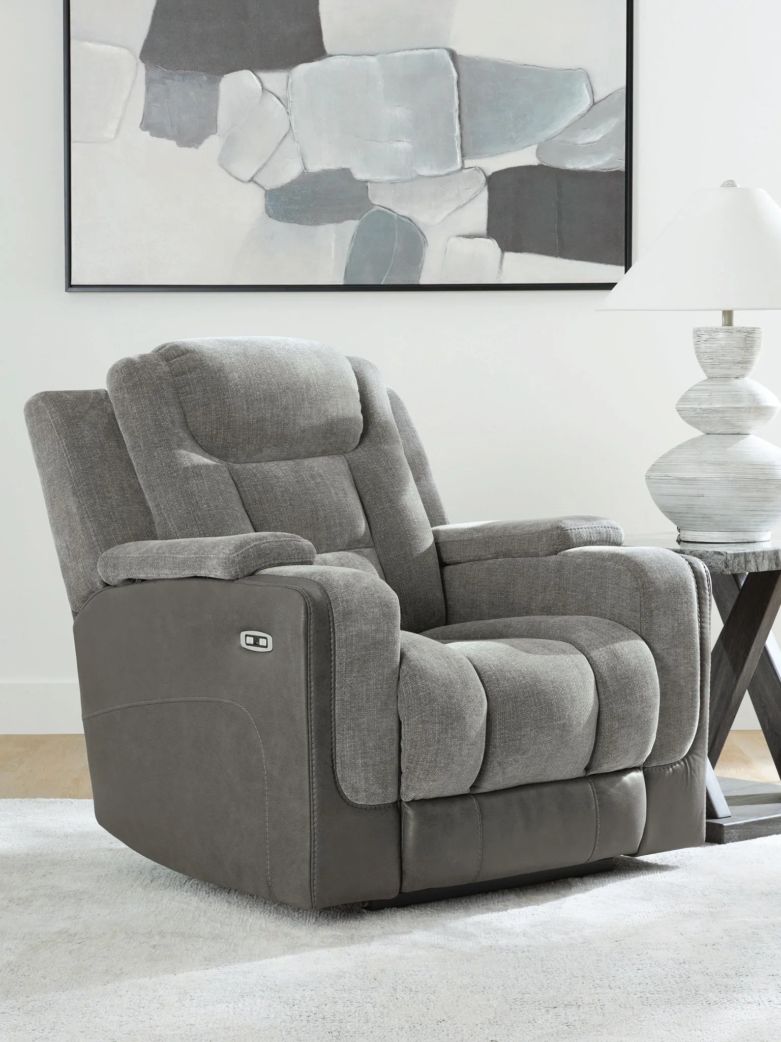 Mixed Motion - Power Recliner With Adjustable Headrest - Shadow - Image 2