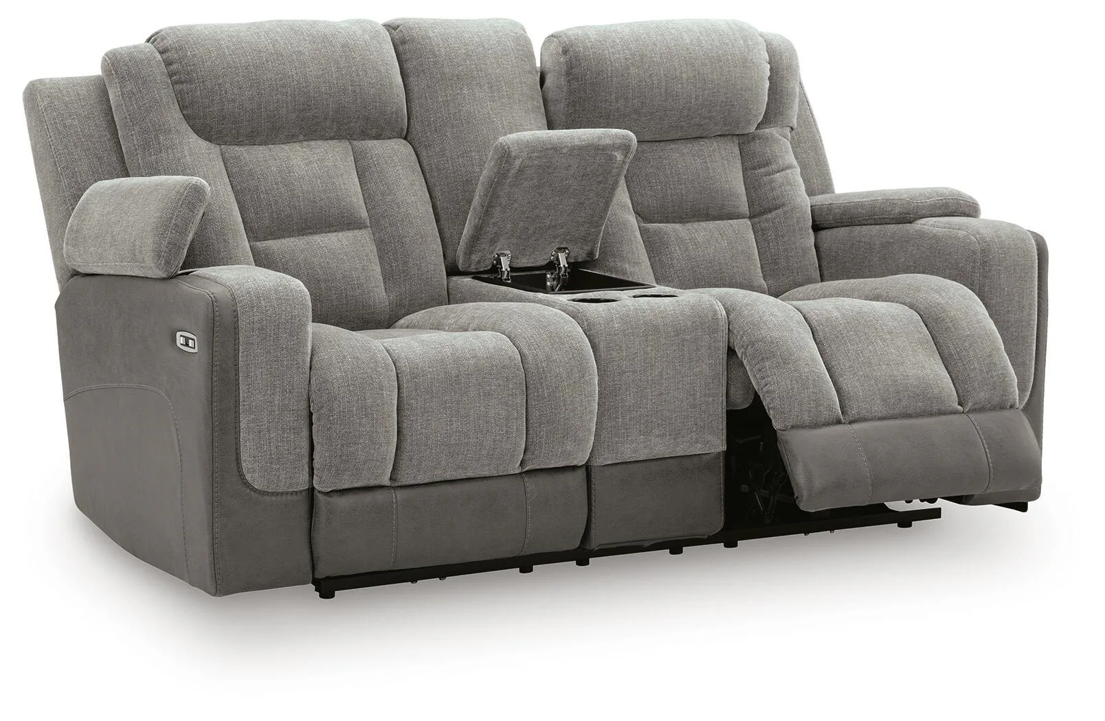 Mixed Motion - Power Reclining Loveseat With Console / Adjustable Headrest - Shadow - Image 3