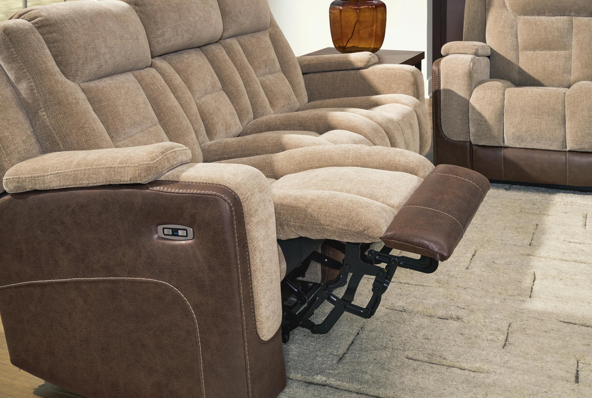 Mixed Motion - Power Reclining Sofa With Adjustable Headrest - Brownstone - Image 7