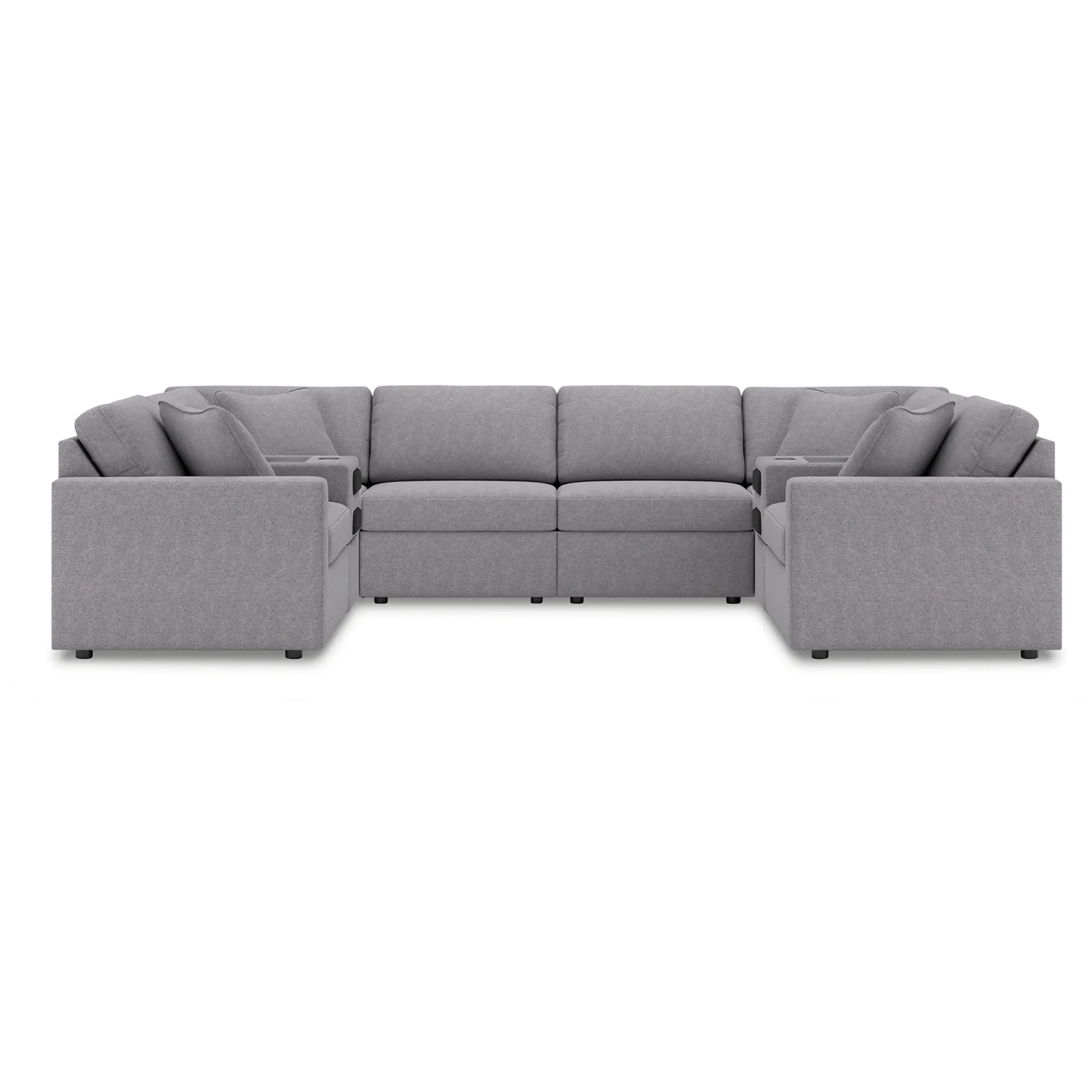 Modmax - 8-Piece Sectional With 2 Audio System Consoles And 2 Armless Chairs - Granite