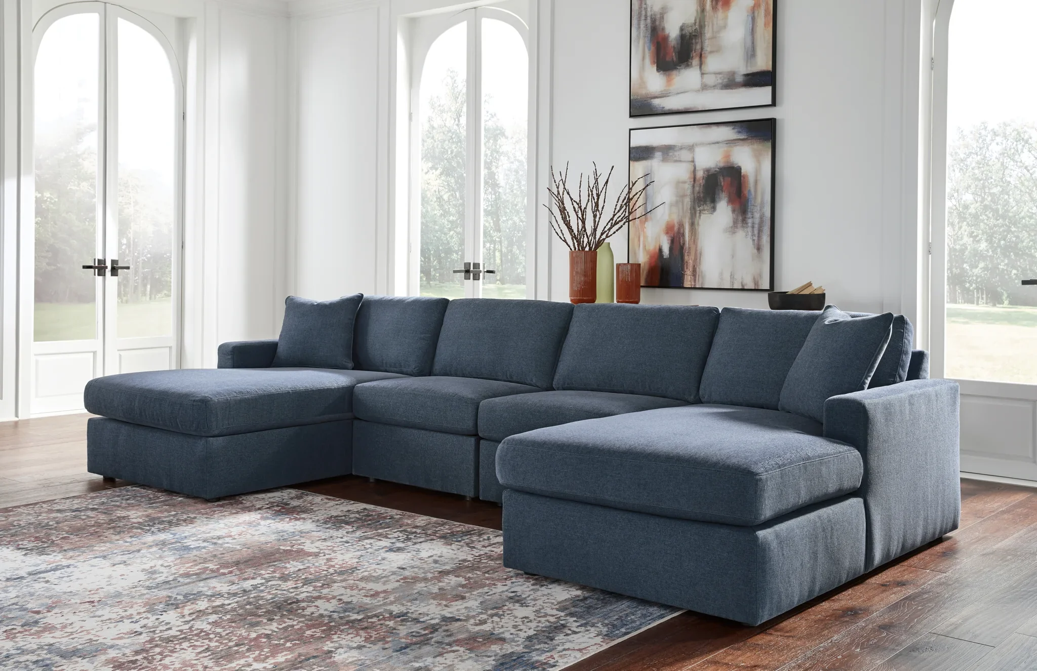 Modmax - Ink - 4-Piece Sectional With Laf And Raf Corner Chaises - Image 2