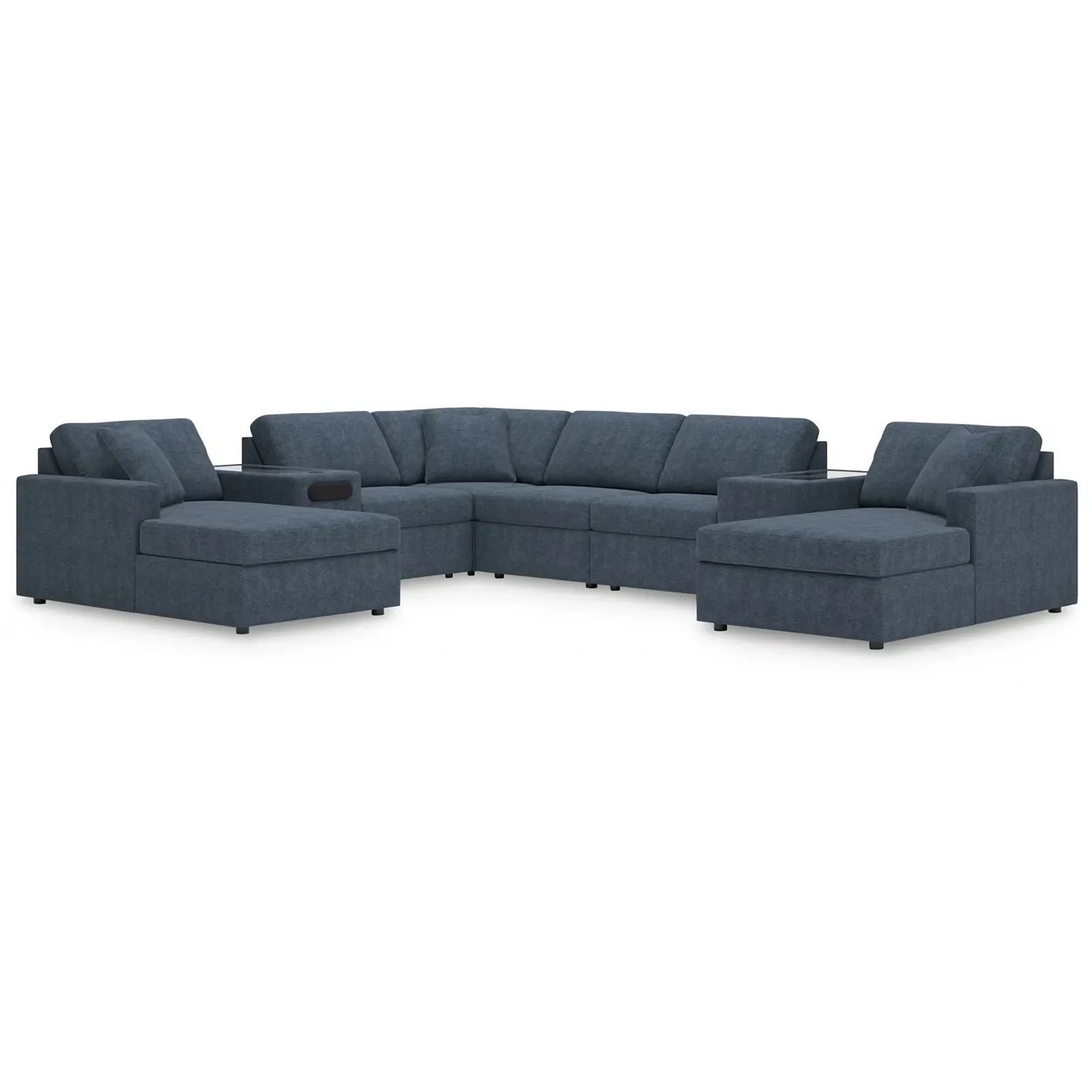 Modmax - Ink - 8-Piece Double Chaise Sectional With Audio And Storage Consoles