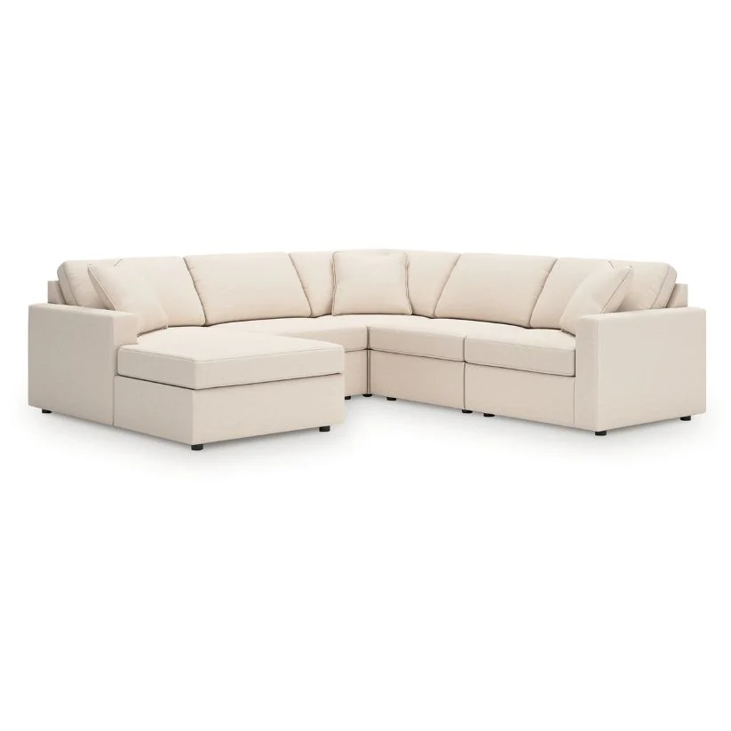 Modmax - Oyster - 5-Piece Sectional With Laf Corner Chaise, Wih Raf Corner Chair