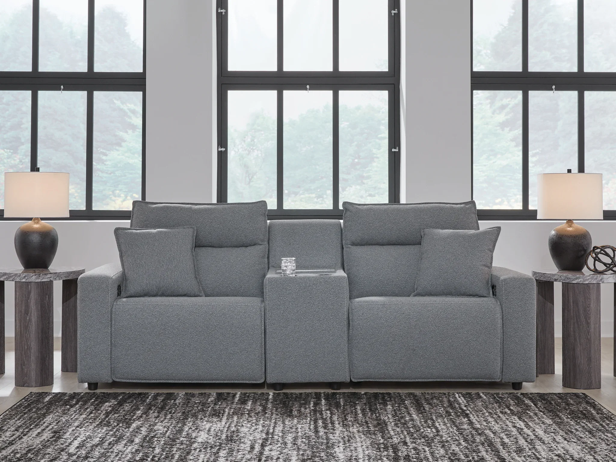 Modmax - Salt And Pepper - 3-Piece Power Reclining Sectional With Storage Console - Image 2