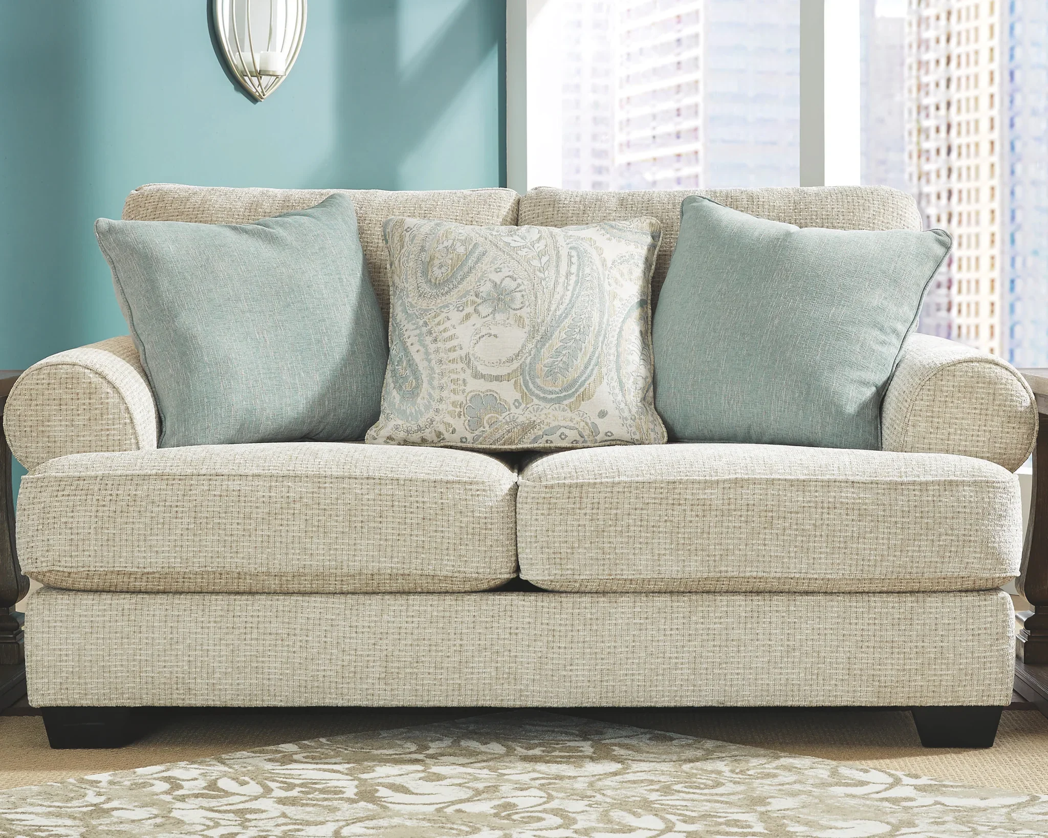 Monaghan - Sandstone - 4 Pc. - Sofa, Loveseat, Chair and a Half, Ottoman - Image 3