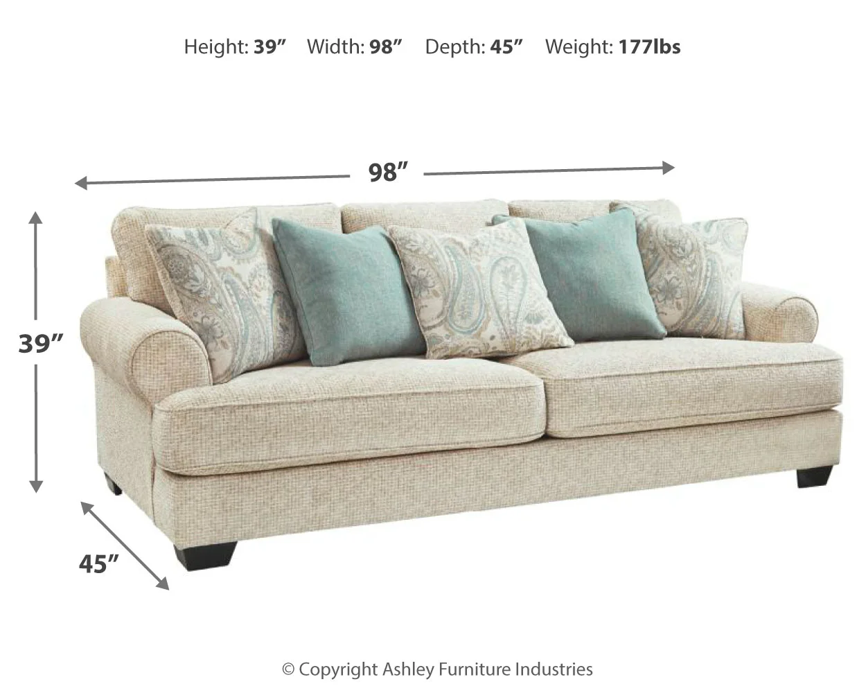 Monaghan - Sandstone - 4 Pc. - Sofa, Loveseat, Chair and a Half, Ottoman - Image 6