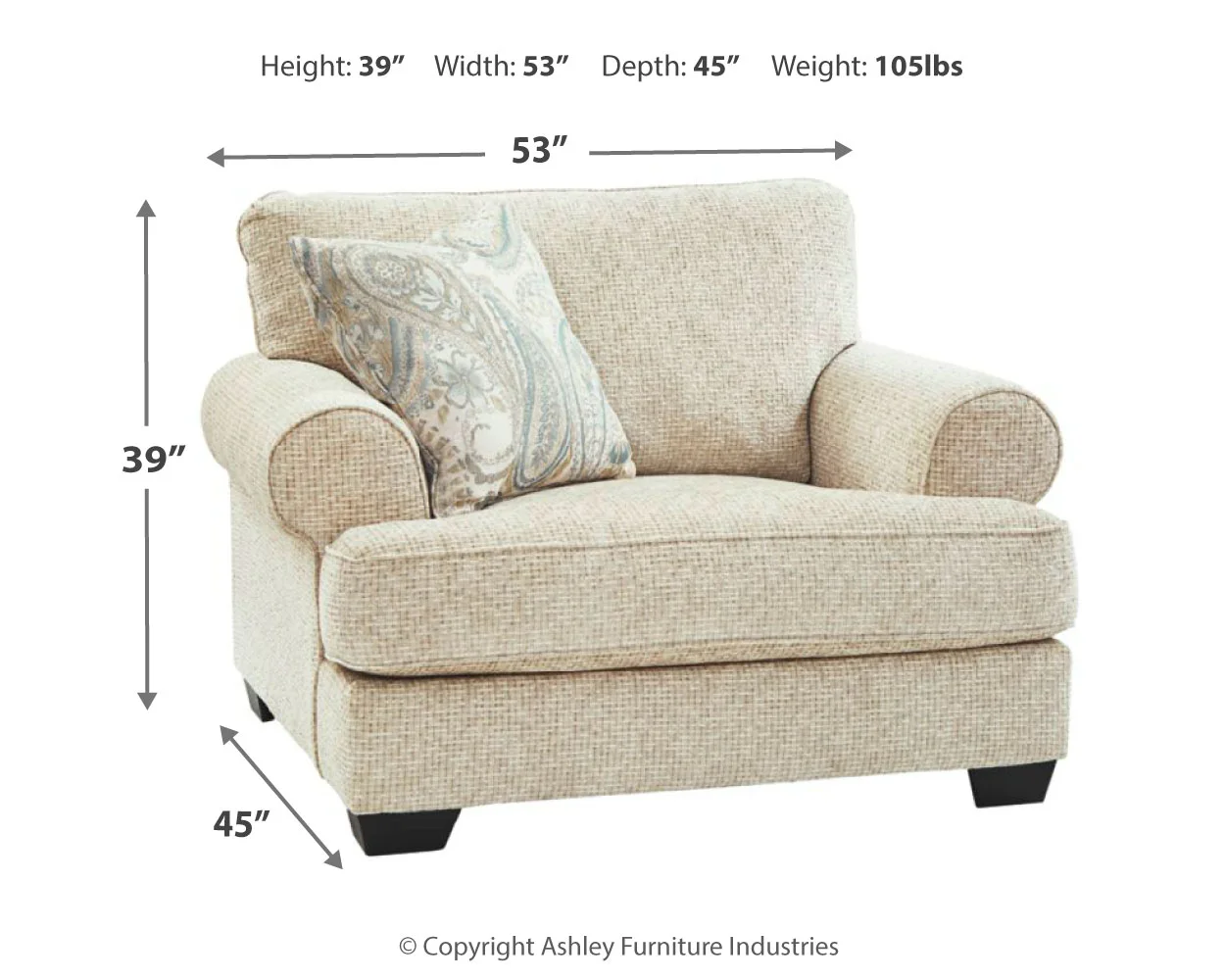 Monaghan - Sandstone - 4 Pc. - Sofa, Loveseat, Chair and a Half, Ottoman - Image 8