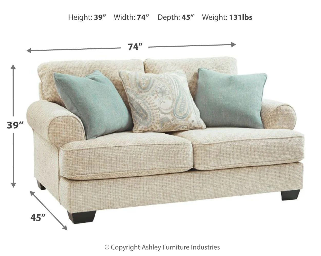 Monaghan - Sandstone - Loveseat - Image 3