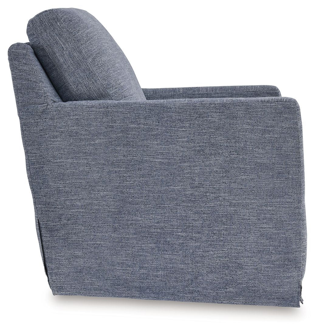 Nenana Next-gen Nuvella - Denim - Swivel Glider Accent Chair - Image 4