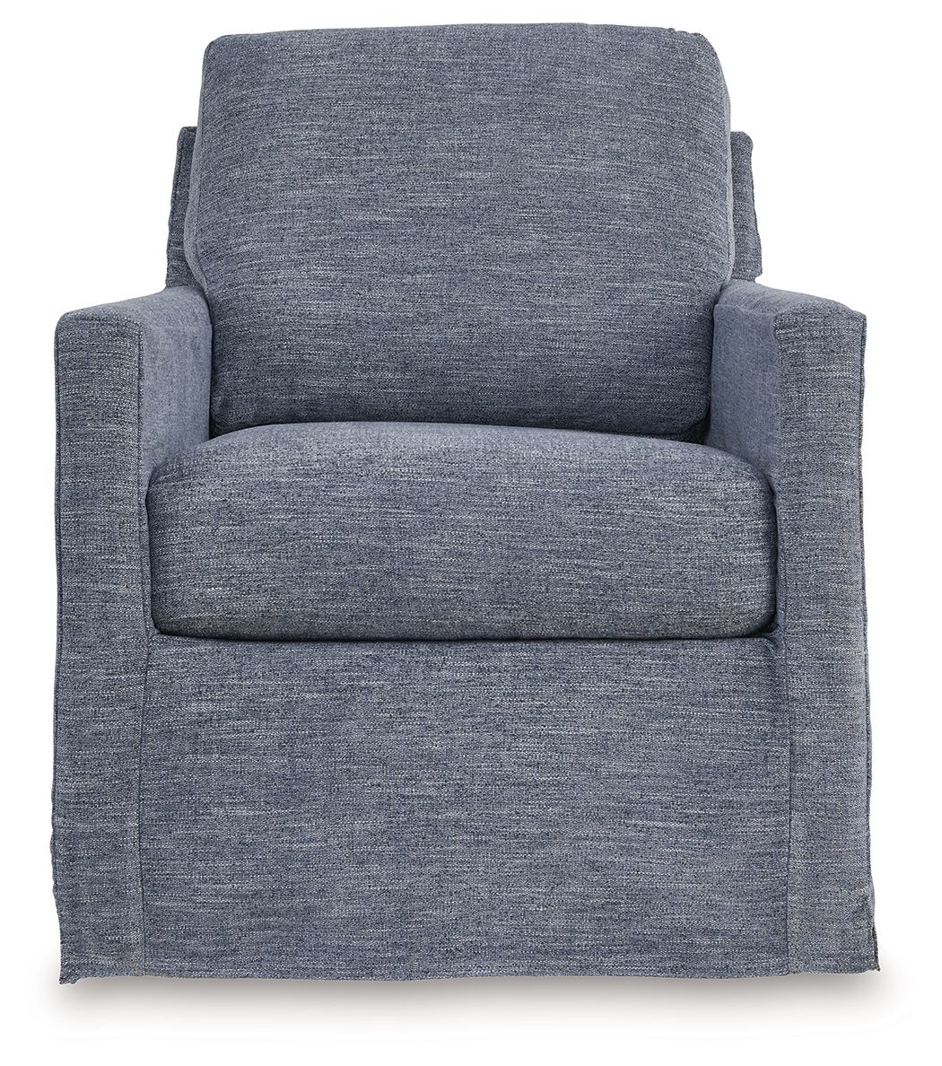 Nenana Next-gen Nuvella - Denim - Swivel Glider Accent Chair - Image 5