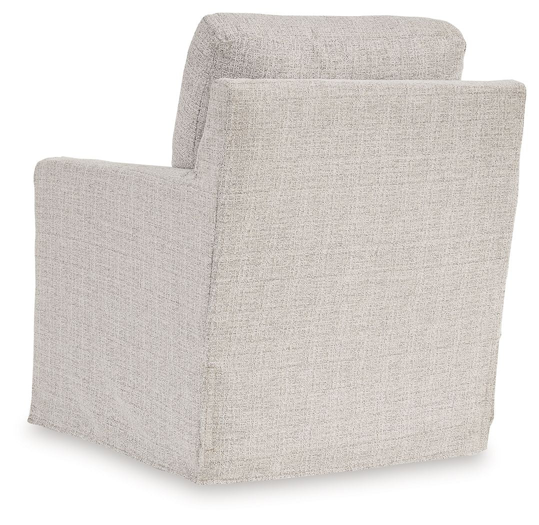 Nenana Next-gen Nuvella - Stone - Swivel Glider Accent Chair - Image 4