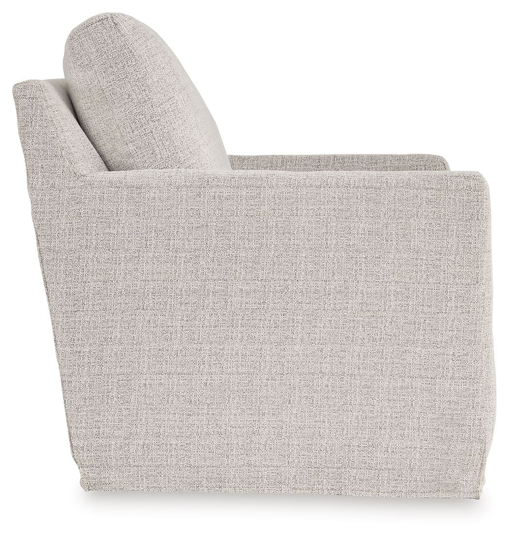 Nenana Next-gen Nuvella - Stone - Swivel Glider Accent Chair - Image 5