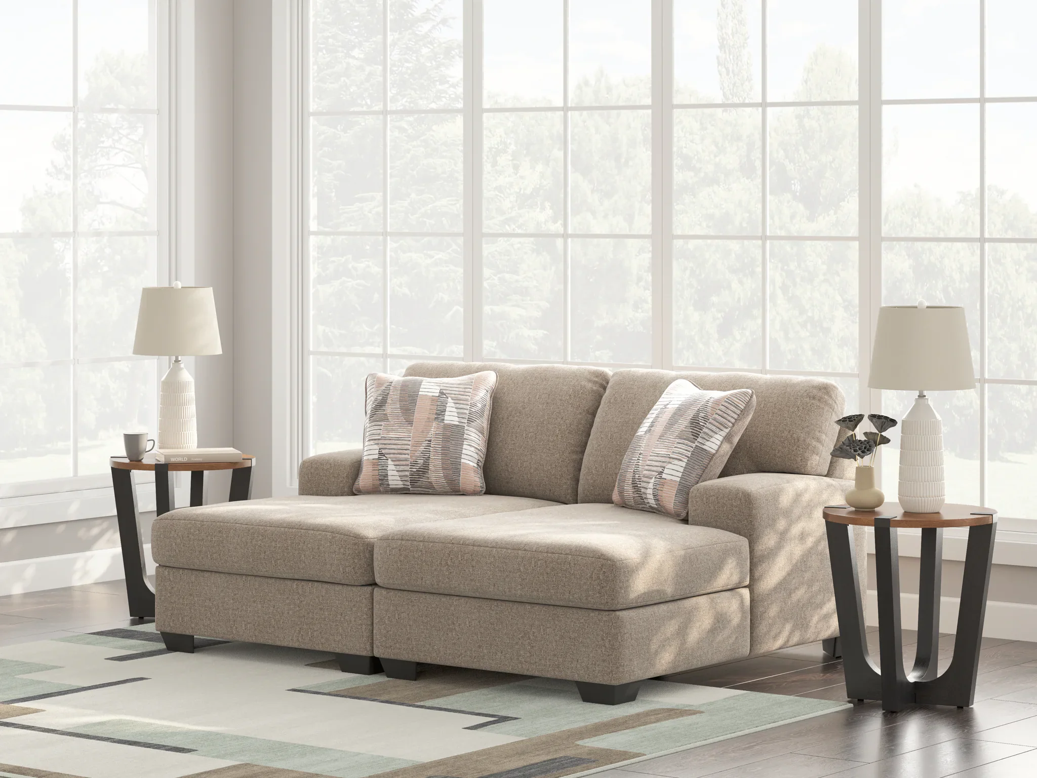 Newellen - 2-Piece Super Chaise - Beige - Image 5
