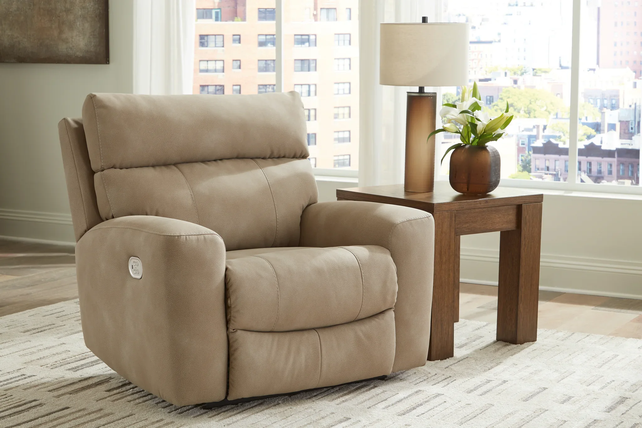 Next-gen Durapella - Sand - Power Recliner With Adj Headrest - Image 6