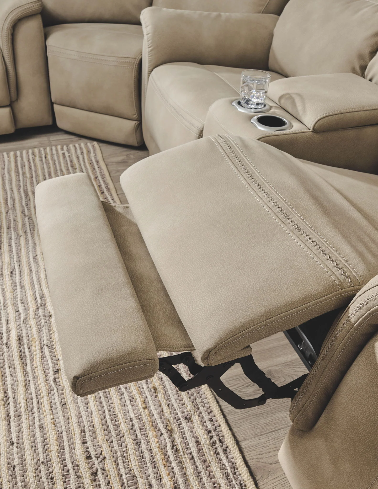 Next-gen Durapella - Sand - Power Reclining Loveseat With Console/Headrest - Image 10