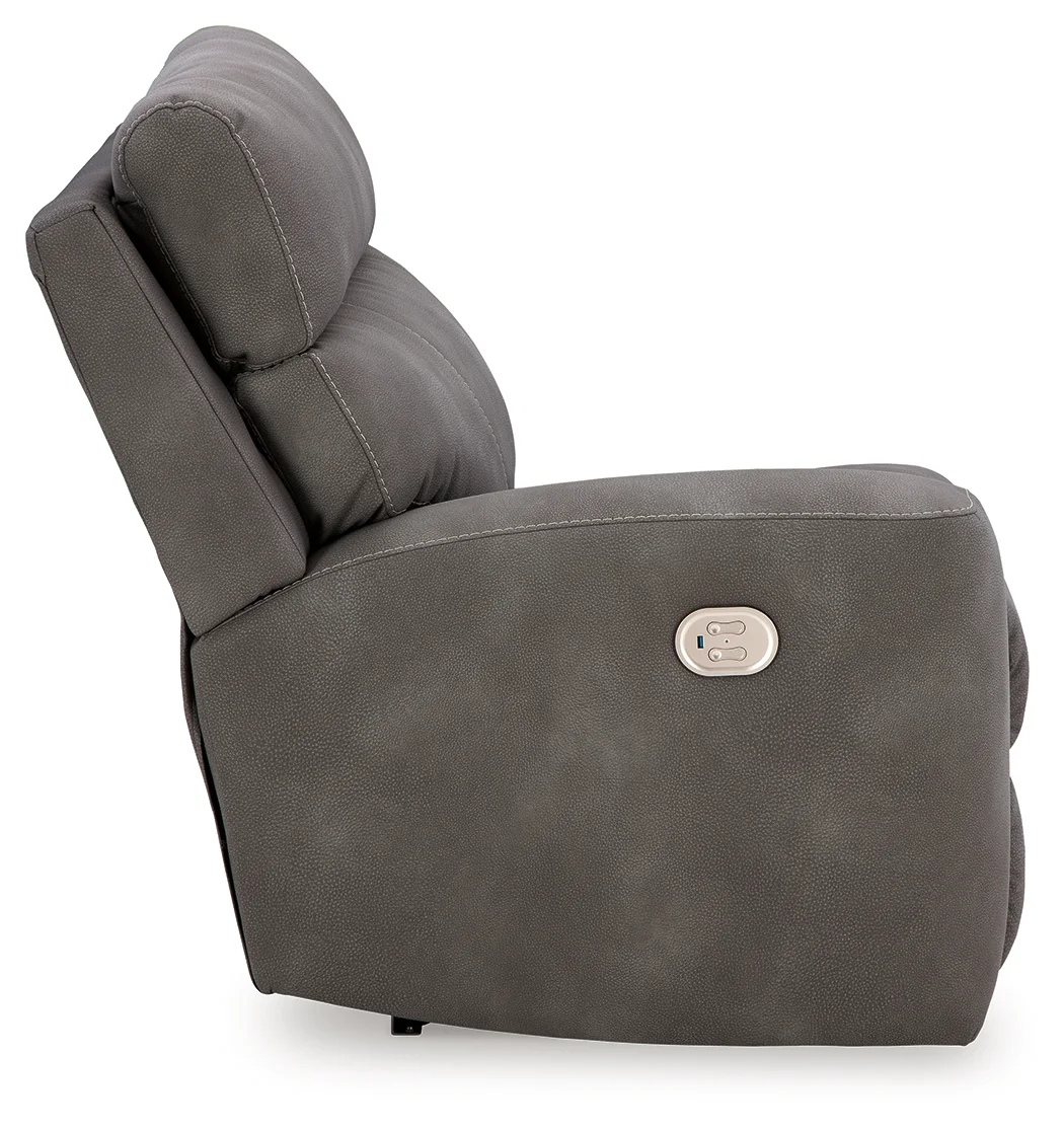 Next-Gen DuraPella - Slate - 5-Piece Power Reclining Sectional With RAF And LAF Recliners - Image 9