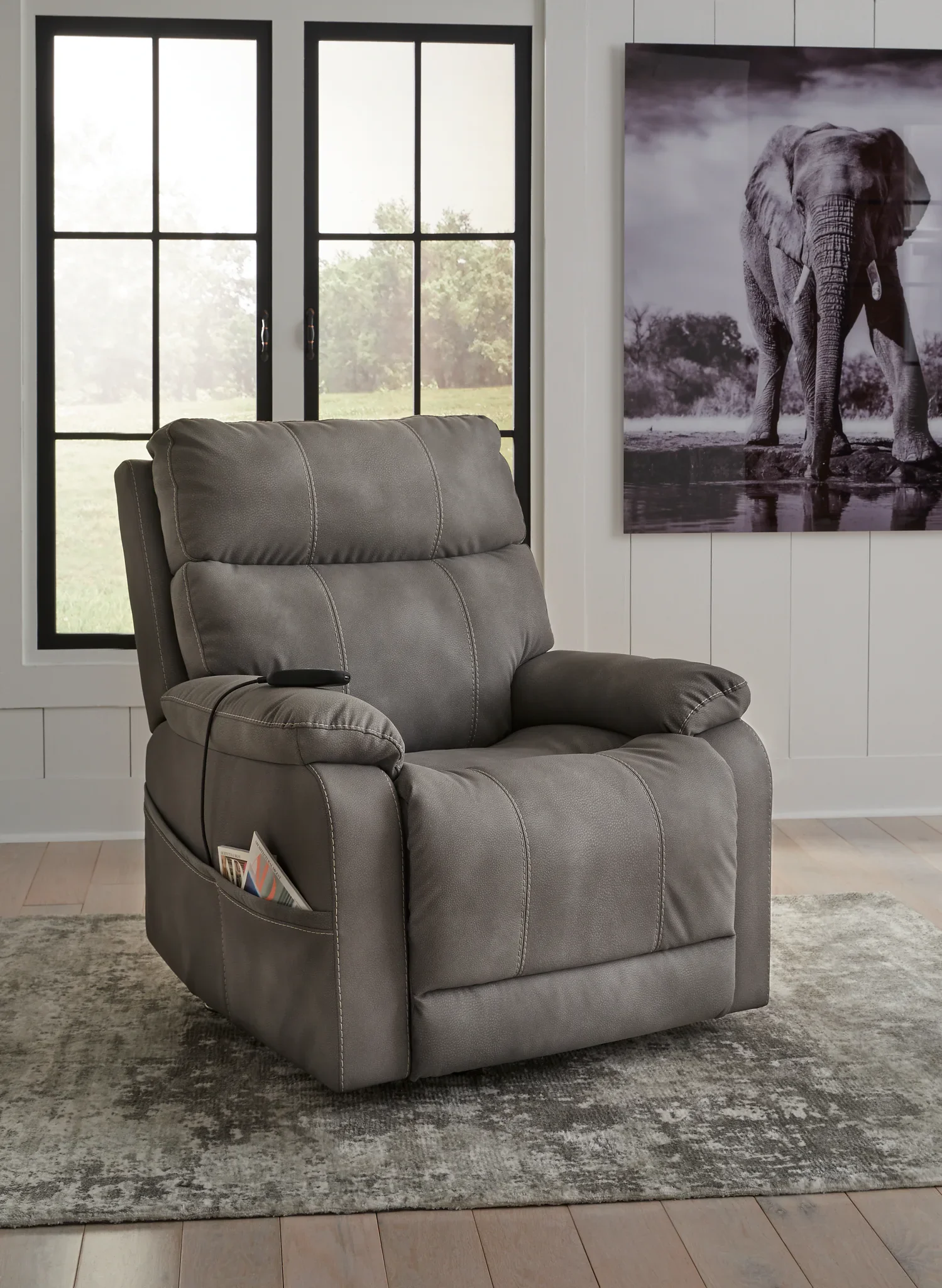 Next-gen Durapella - Slate - Power Lift Recliner - Image 2