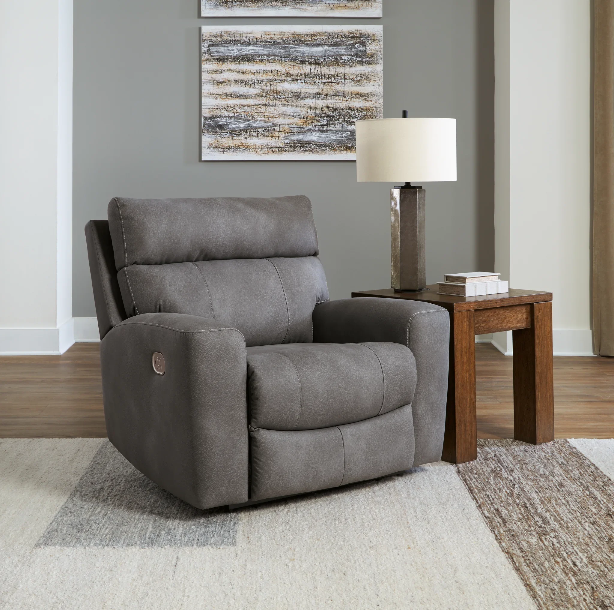 Next-gen Durapella - Slate - Power Recliner With Adj Headrest - Image 2