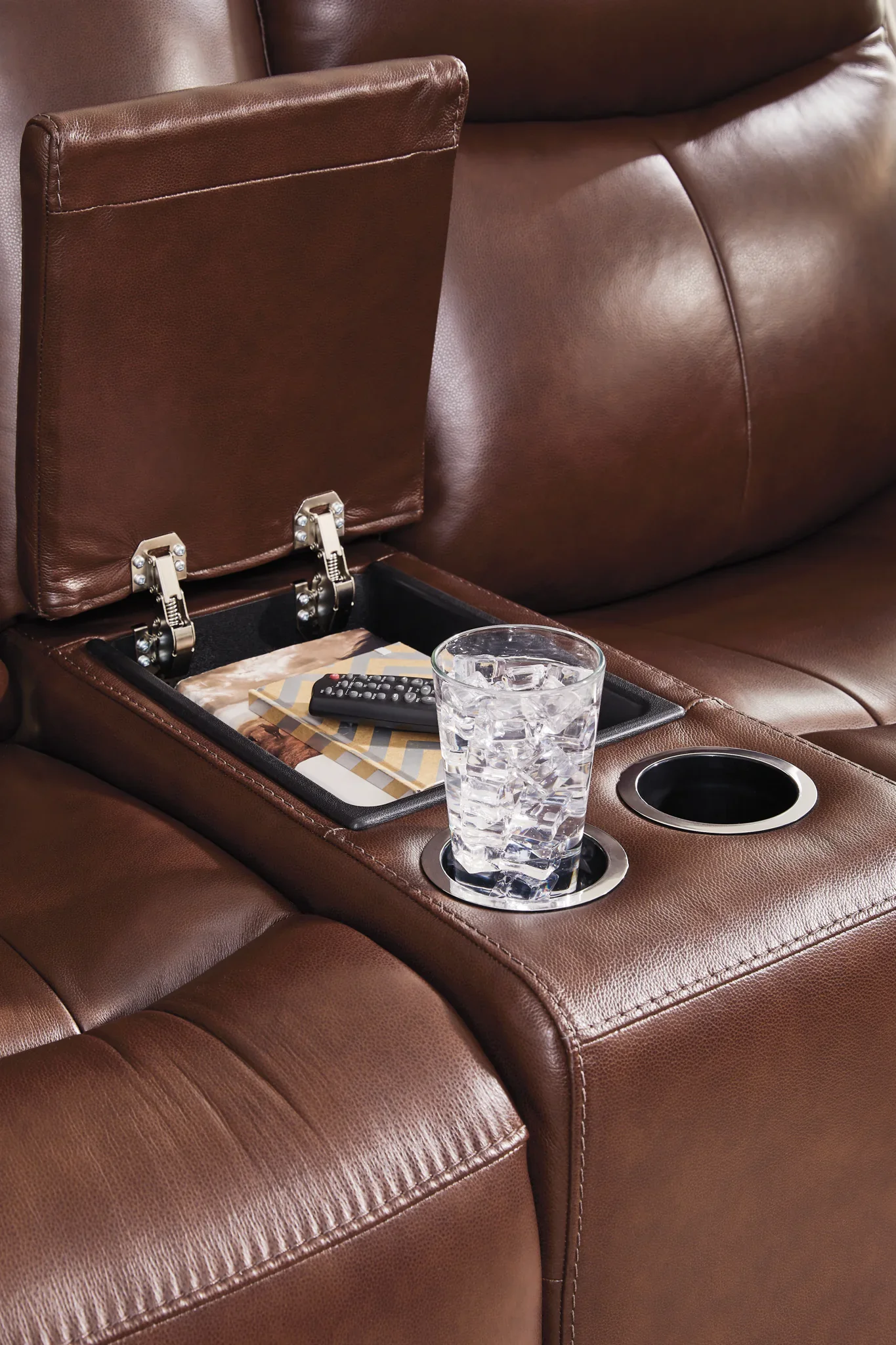 Next Move - Mahogany - Power Reclining Loveseat With Console / Adjustable Headrest - Image 6