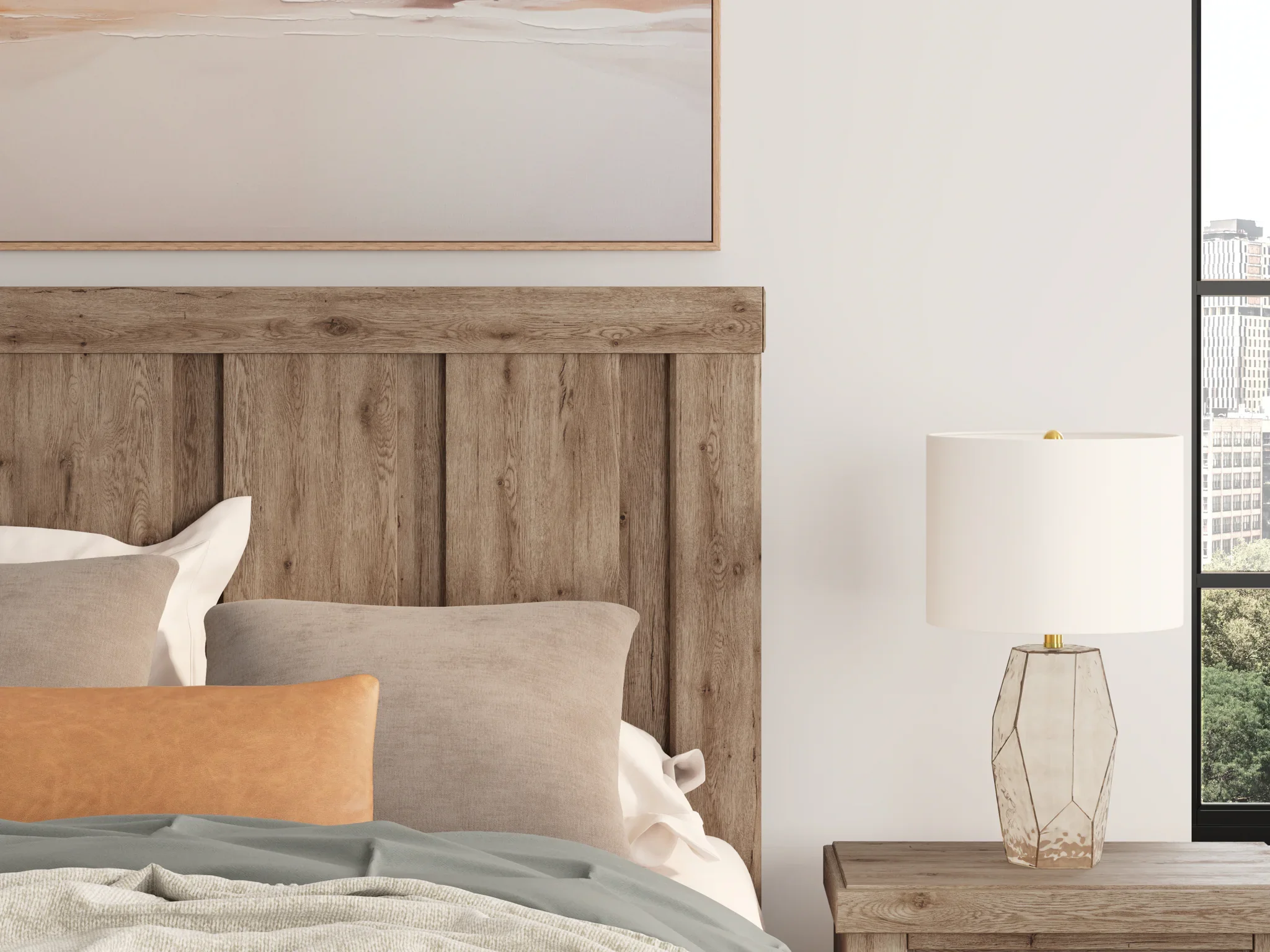 Oliandon - Queen Panel Bed - Light Brown - Image 9