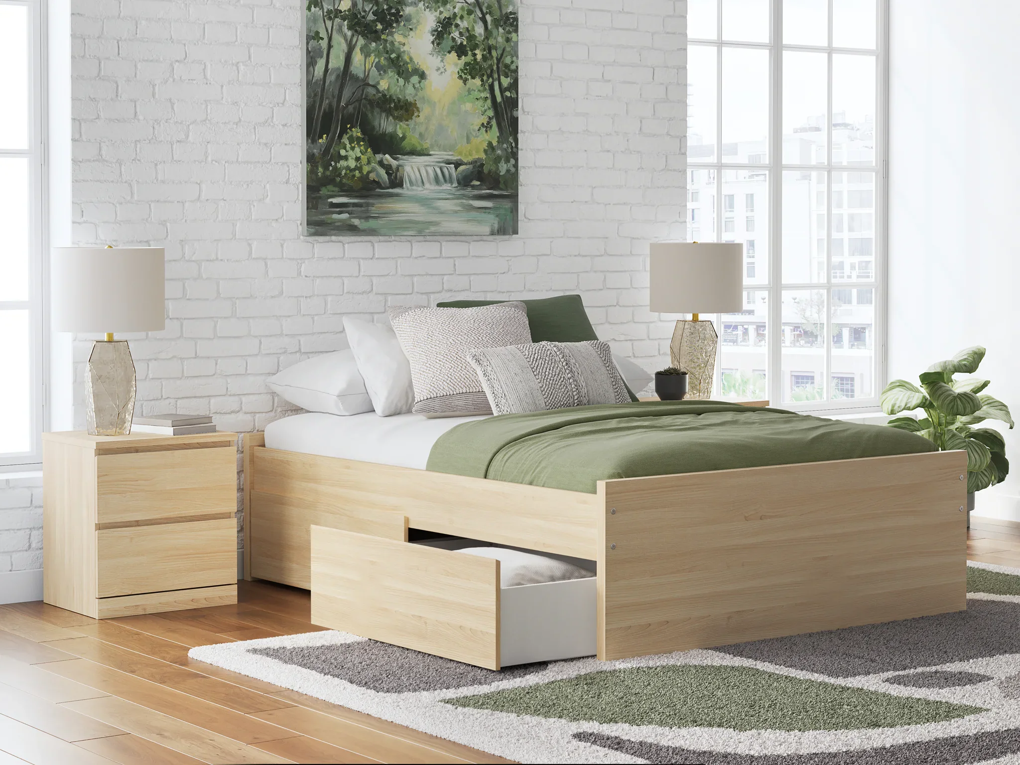 Onita - Natural - Full Platform Bed With 2 Side Storage - Image 9