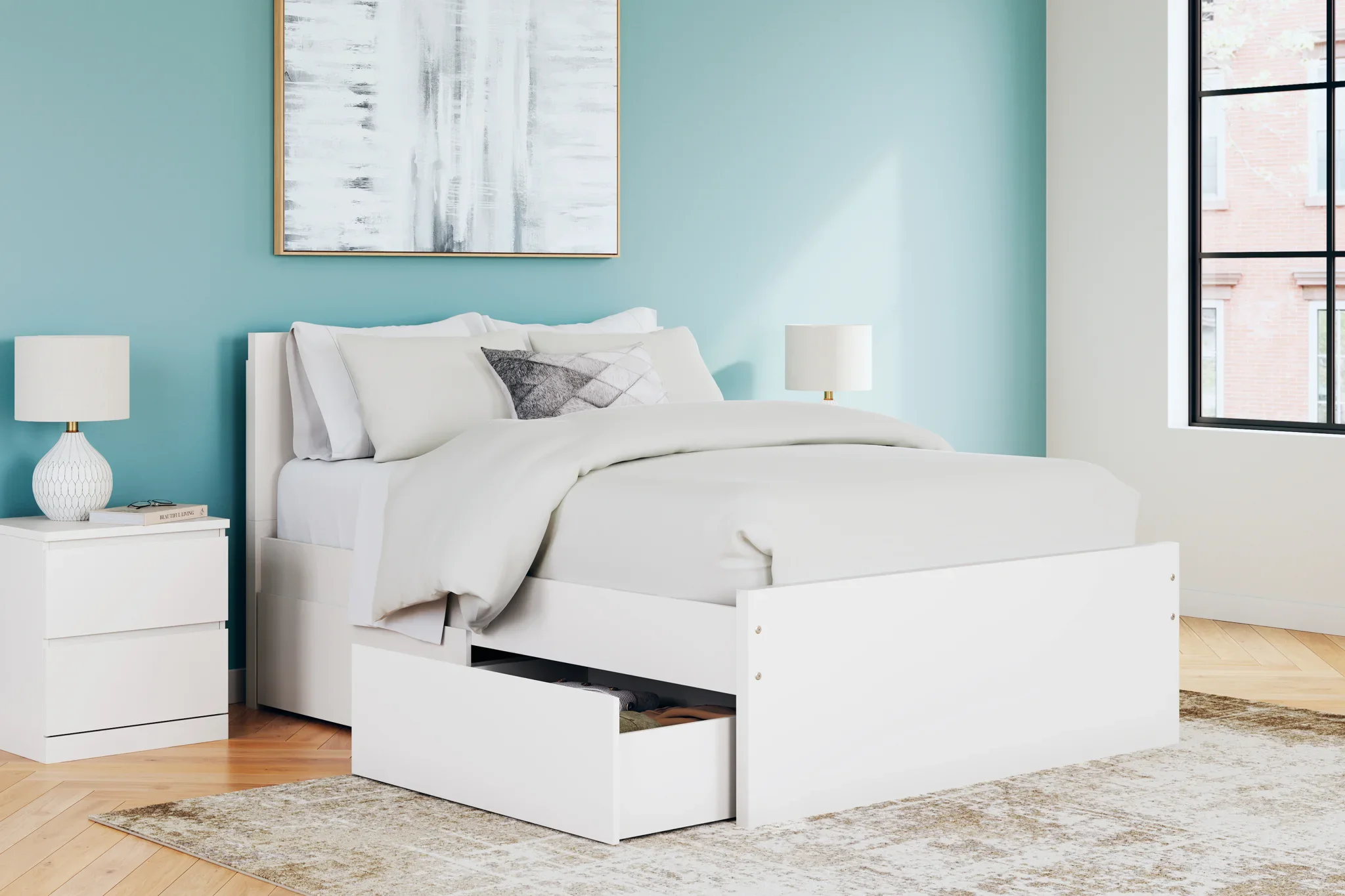 Onita - White - Full Panel Platform Bed With 2 Side Storage - Image 9