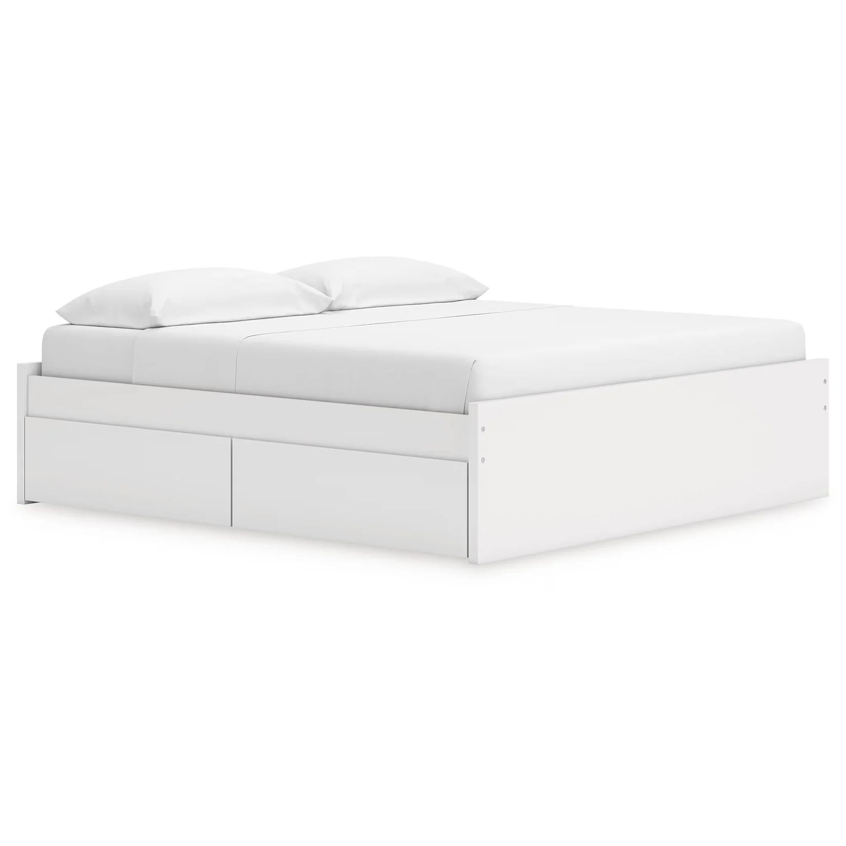 Onita - White - King Platform Bed With 2 Side Storage