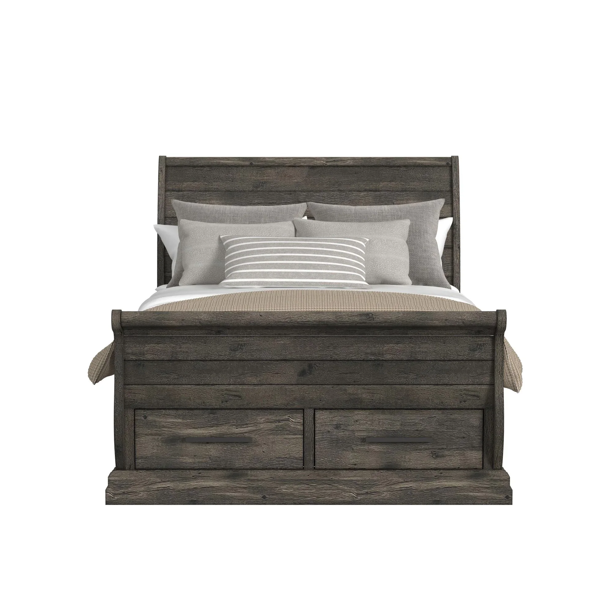 Park Ridge - Queen Sleigh Storage Bed - Charcoal
