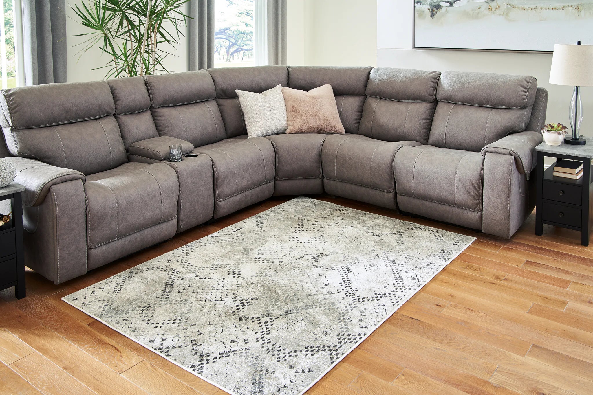 Poincilana - Ivory / Taupe - Medium Rug - 5' x 7' - Image 3