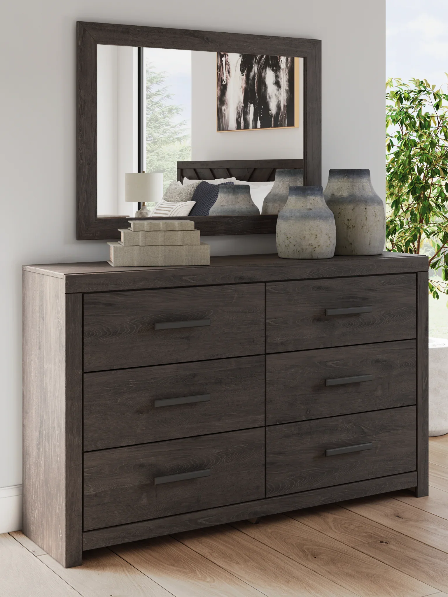 Prendonea - Charcoal - Dresser and Mirror - Image 2